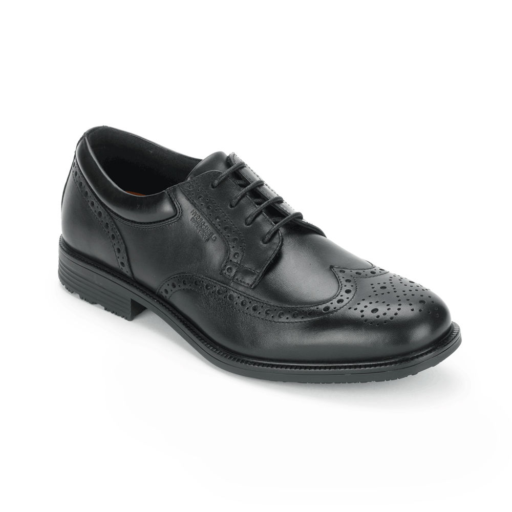 Rockport Dress Shoes For Mens Black - Essential Details Waterproof Wingtip - FW9702813